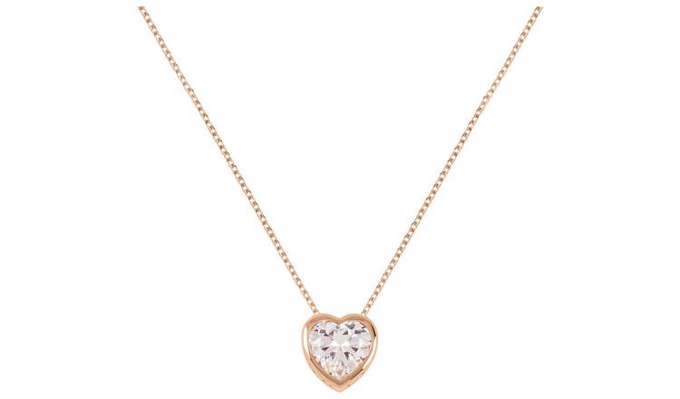 Buy Radley 18ct Rose Gold Plated Silver Stone Heart Necklace | Womens ...