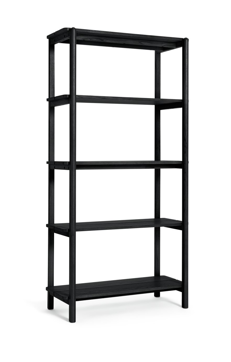 Habitat Nel Deep Oak Veneer Bookcase - Black