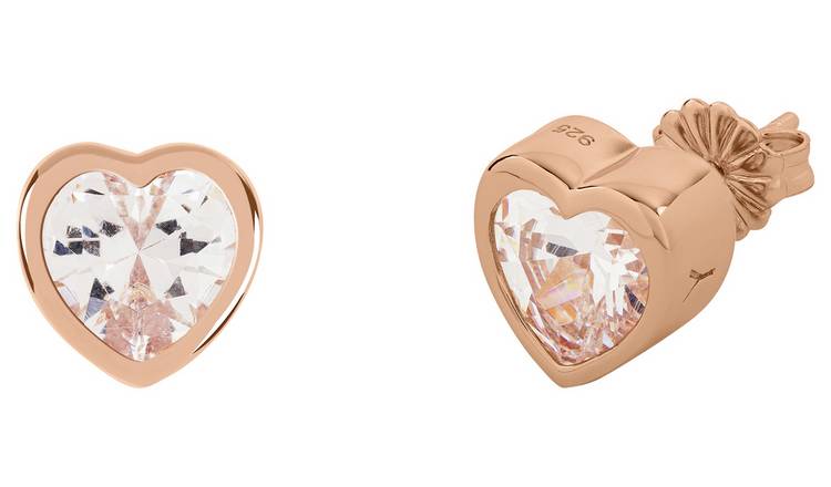 Buy Radley 18ct Rose Gold Plated Silver Heart Stud Earrings Argos