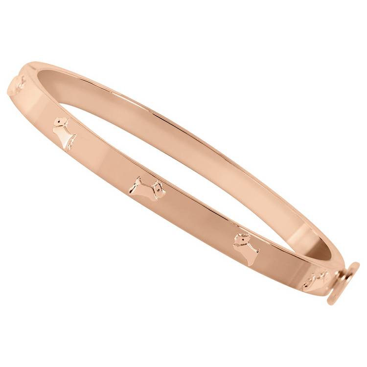 Radley 18ct Rose Gold Plated Jumping Dog Bangle 0