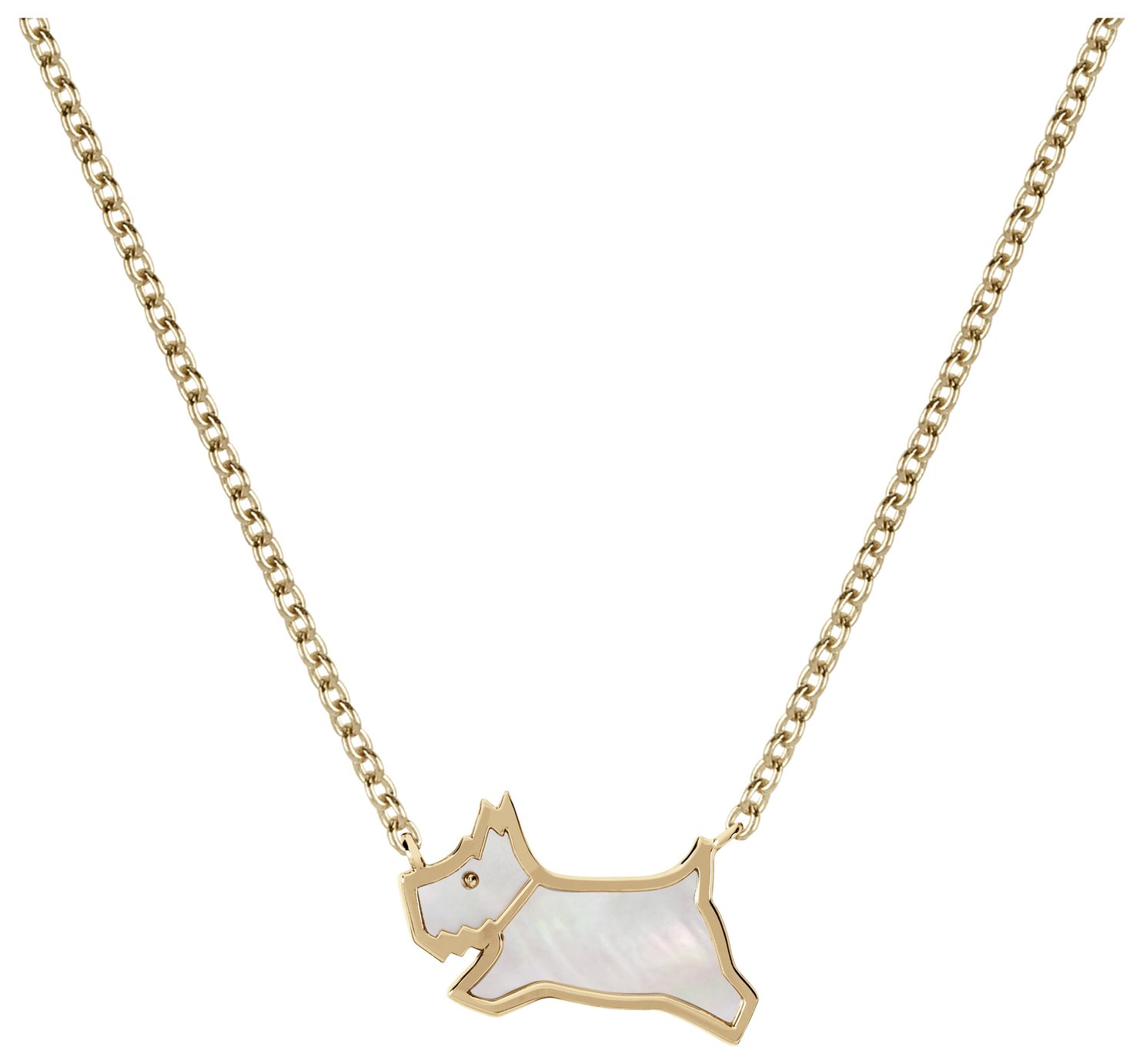 Radley 18ct Gold Plated Silver Mother of Pearl Dog Necklace