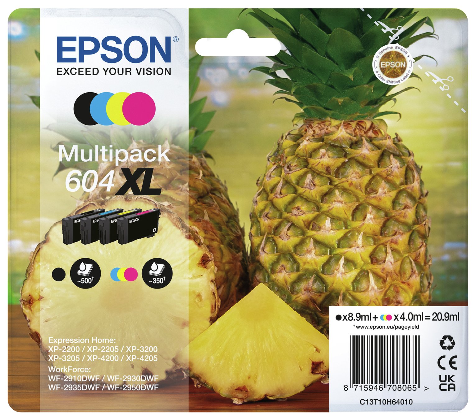 Epson 604 XL Pineapple 4 Ink Cartridges - Black & Colour