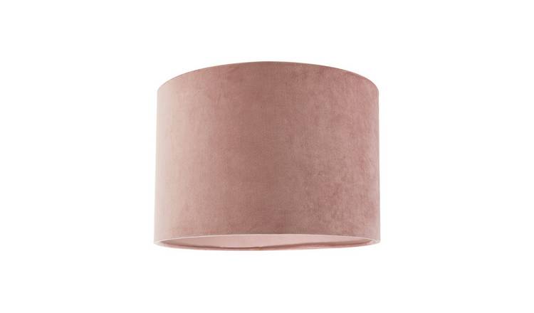 Happy Homewares Soft Velvet Blush Pink Fabric Round Lampshade - 30cm