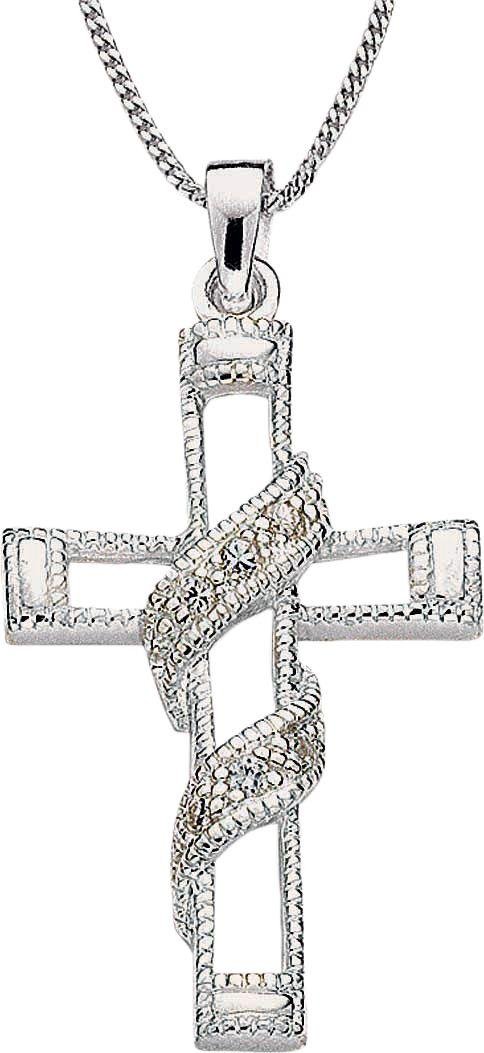 Revere Silver Entwined Cross Pendant 18 Inch Necklace