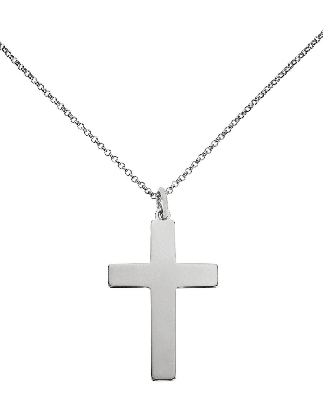 Revere Silver Cross Pendant 20 Inch Necklace