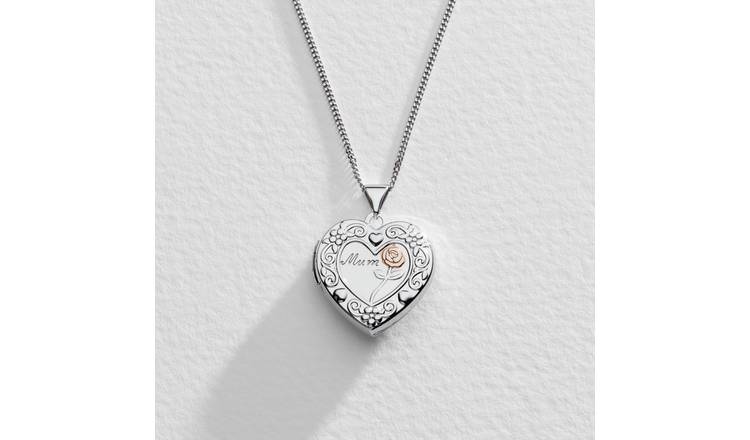 Argos heart necklace silver sale