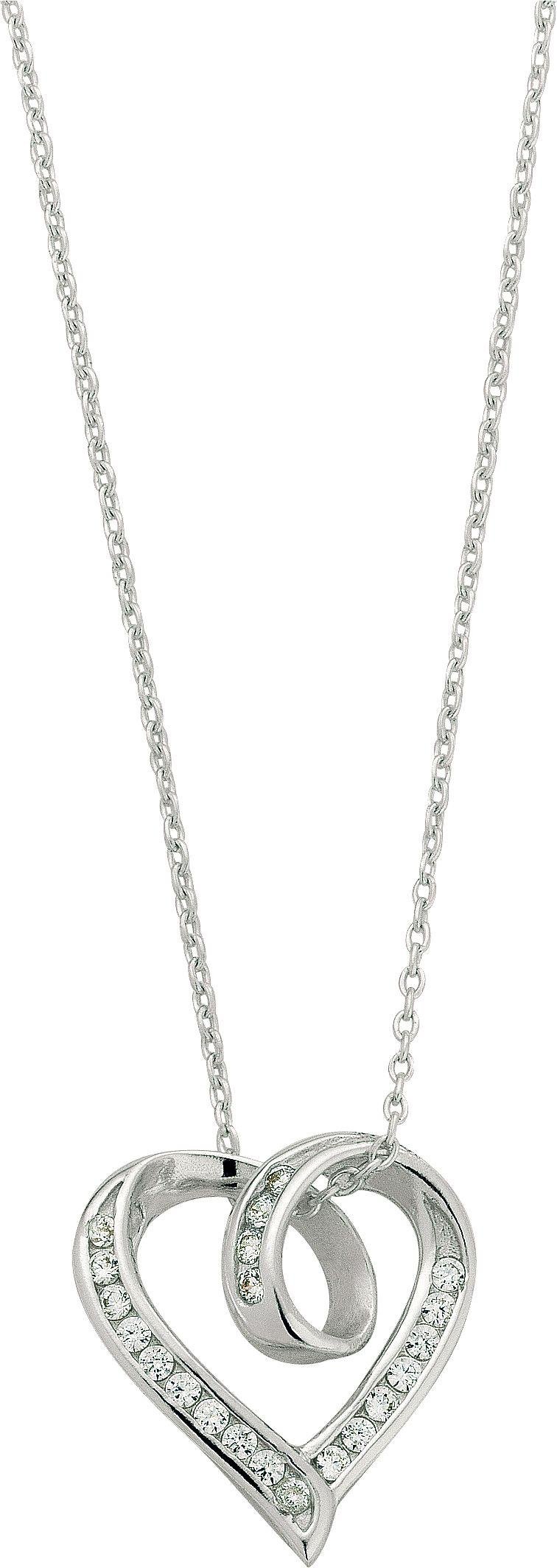 Revere Silver Twist Heart Pendant 18 Inch Necklace