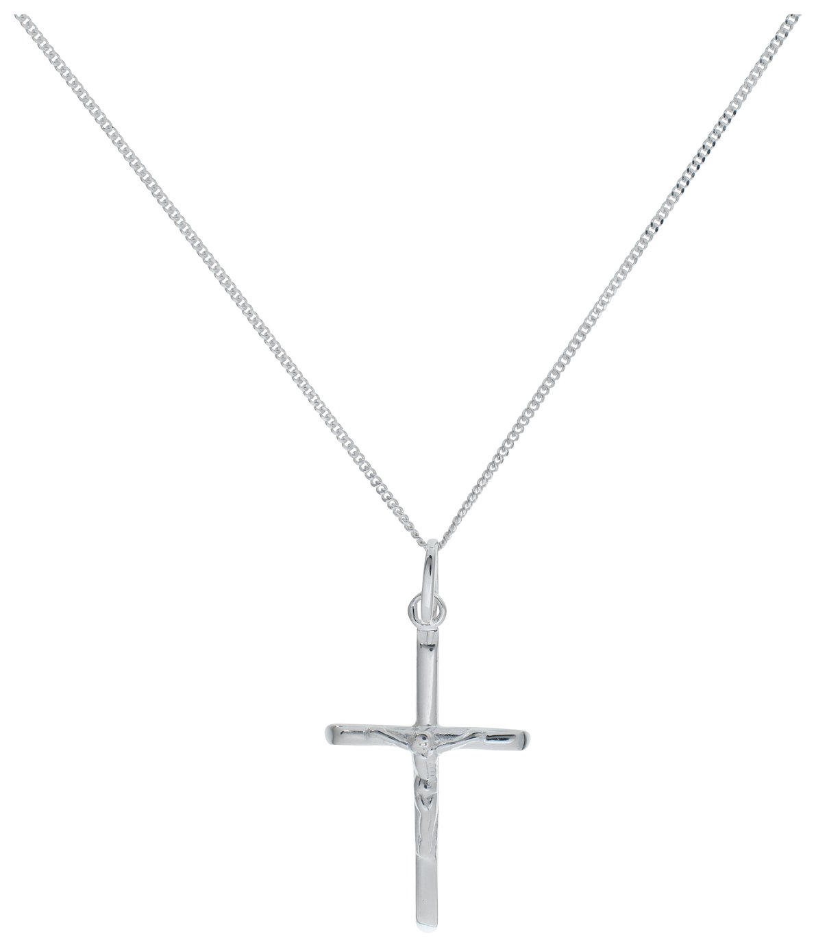 Revere Silver Crucifix Pendant 18 Inch Necklace