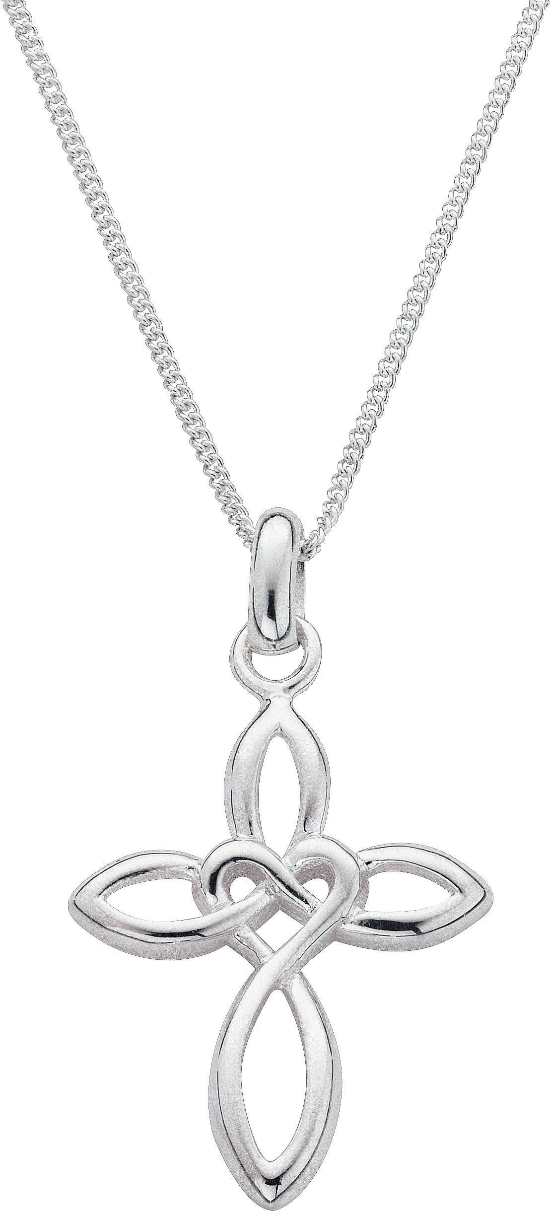 Revere Silver Celtic Style Cross Pendant 18 Inch Necklace