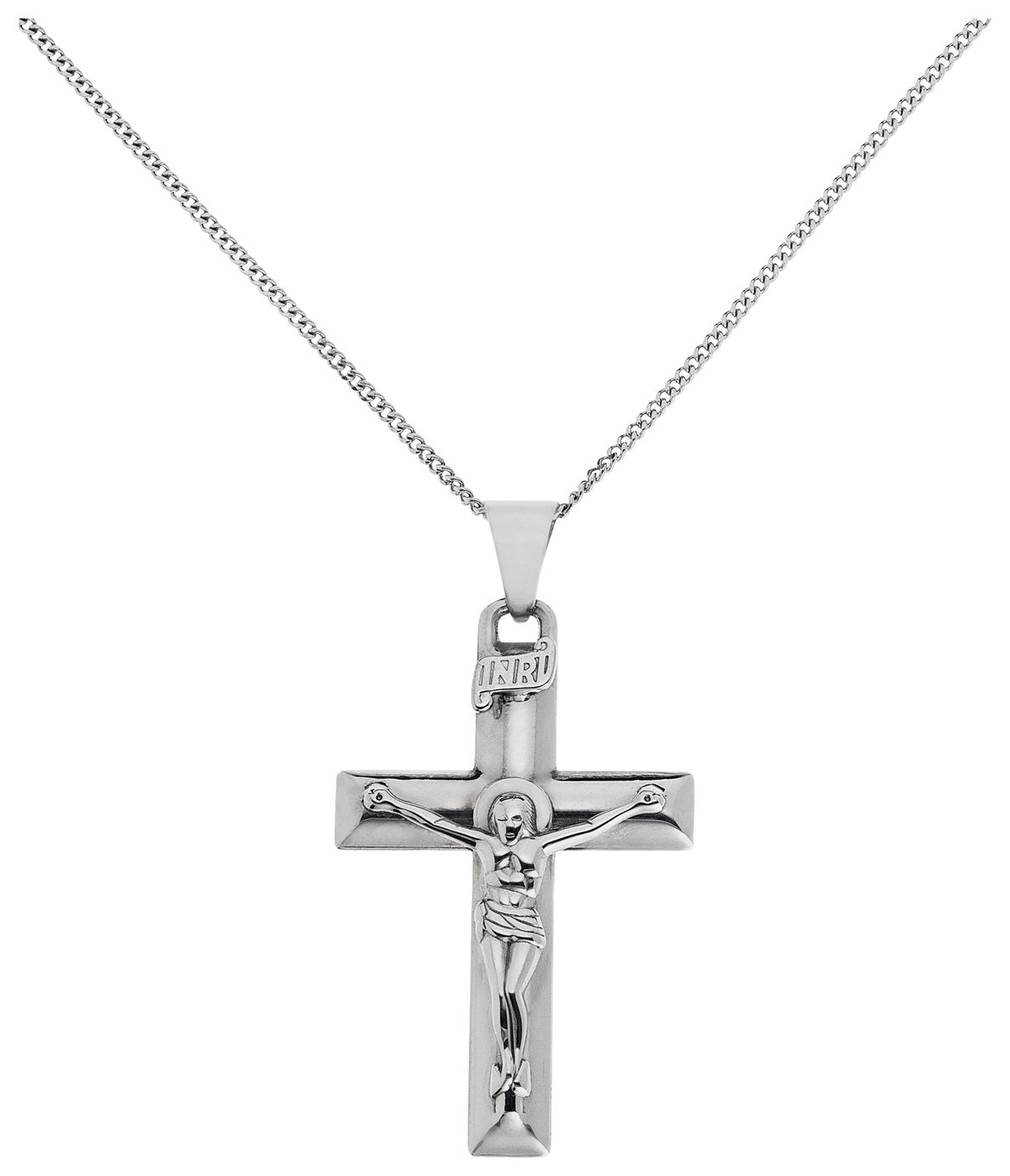 Revere Silver Large Crucifix Pendant Necklace