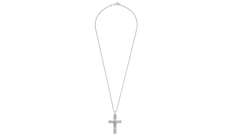 Buy Revere Silver Large Crucifix Pendant Necklace Womens