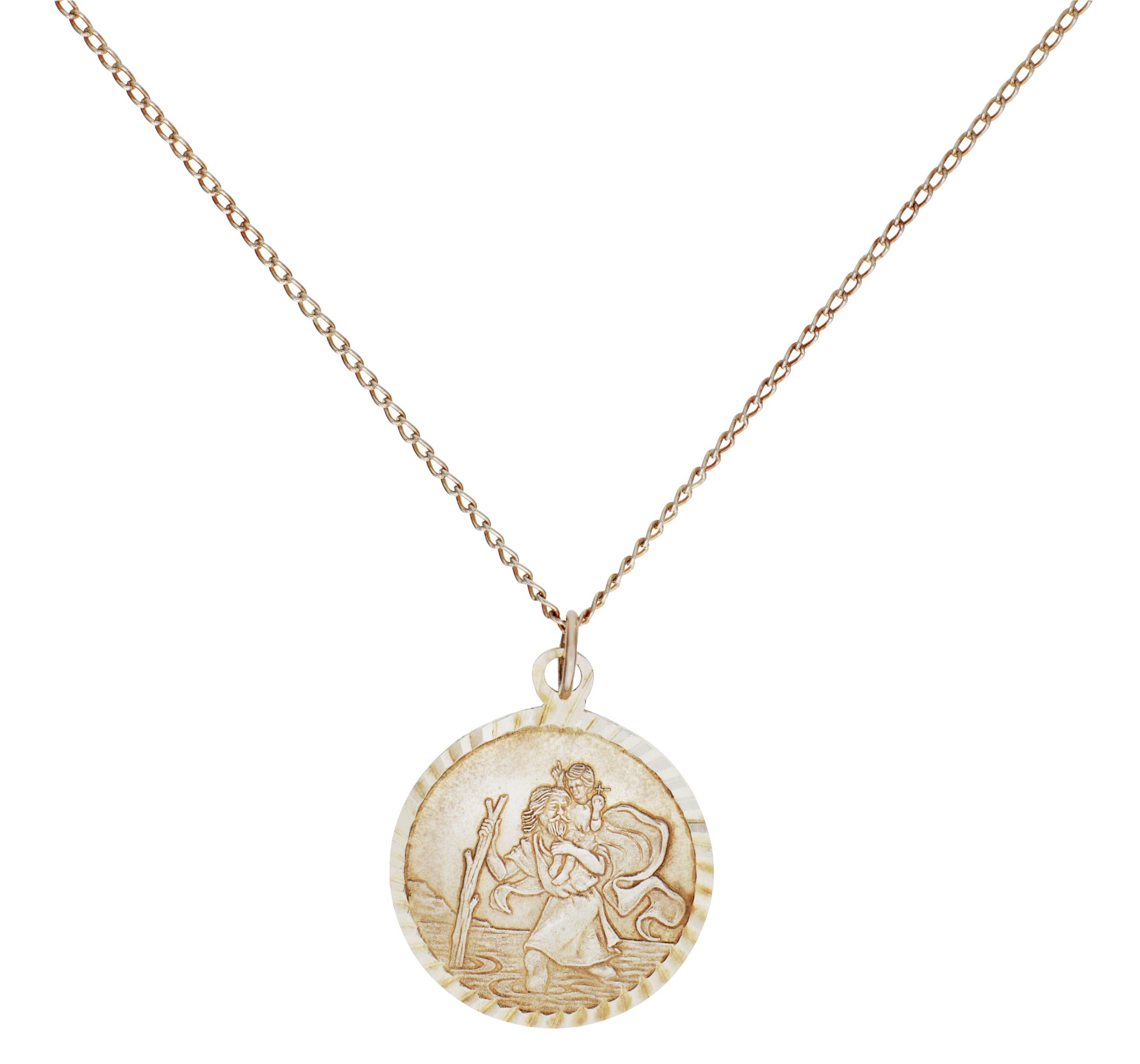 Revere Silver St. Christopher Pendant 16 Inch Necklace