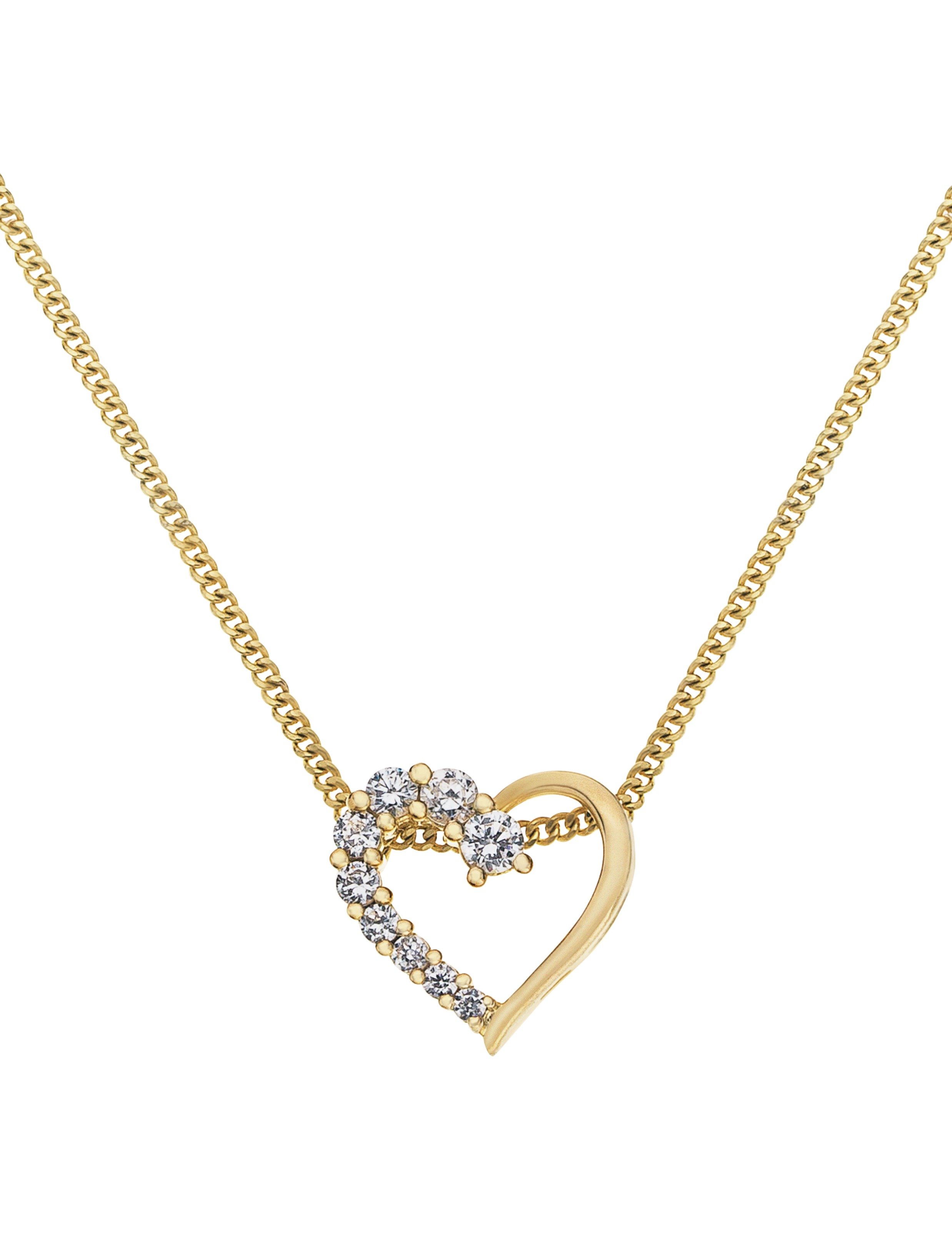 gold heart necklace for women