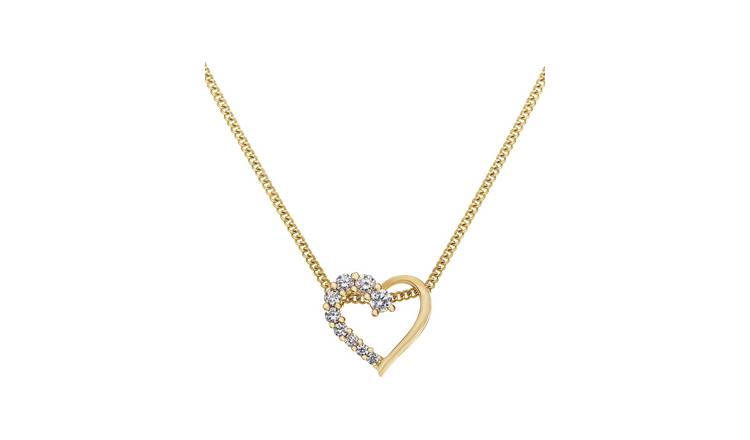 Buy Revere 18ct Gold Plated Sterling Silver Heart Pendant | Womens ...