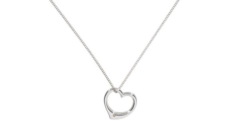 Heart pendant store necklace silver