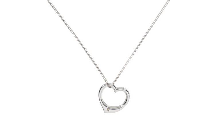 Buy Revere Silver Diamond Accent Heart Pendant Necklace | Womens ...