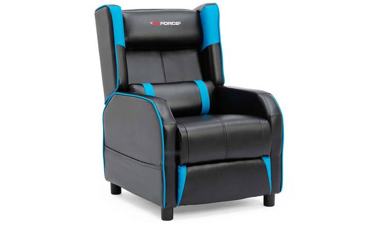 Furniture Online Ranger X Faux Leather Recliner Gaming Chair - Blue