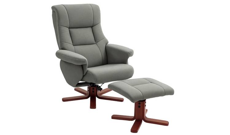 HOMCOM Recliner Armchair with Adjustable Backrest - Grey