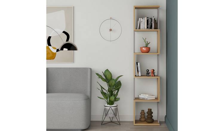 Decortie Piri Particleboard Wood Effect Bookcases - Oak & Light Mocha