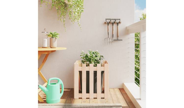 Walplus Wood Garden Planter - 50 x 50 x 50 cm