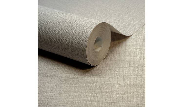Grandeco Linen Nursery Textured Plain Wallpaper - Mid Taupe