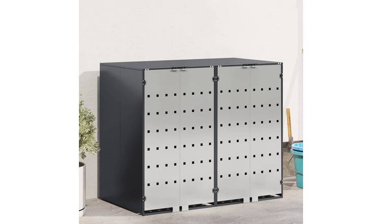 Walplus 120 L Steel Wheelie Bin Store - Anthracite - 136 x 77.5 x 115.5 cm