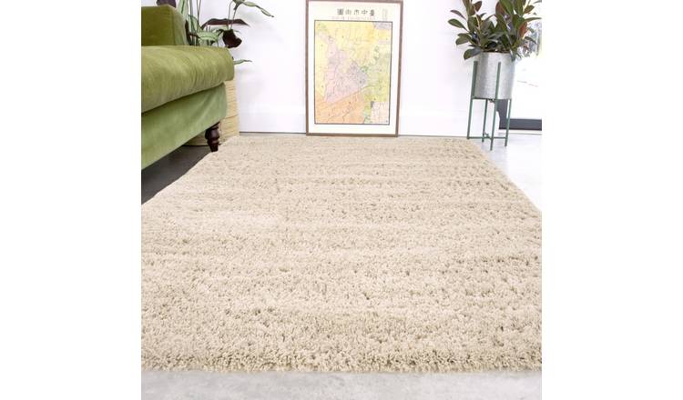Kukoon Ecru Super Soft Shaggy Rug - 60 x 110cm