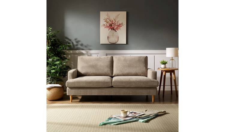 Artemis Home Newsome 3 Seat Fabric Sofa - Light Brown
