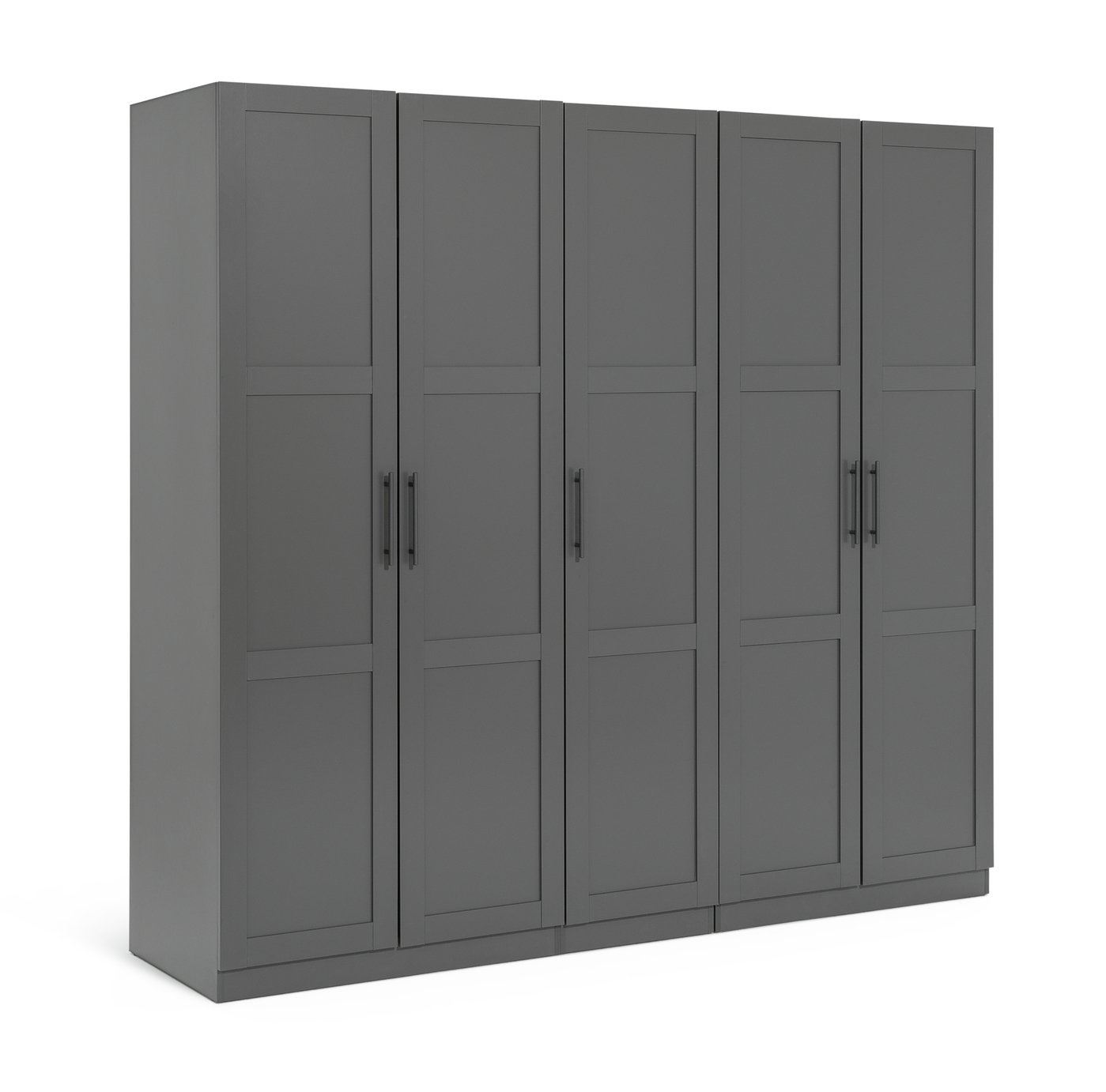 Habitat Munich Panelled 5 Door Wardrobe - Anthracite