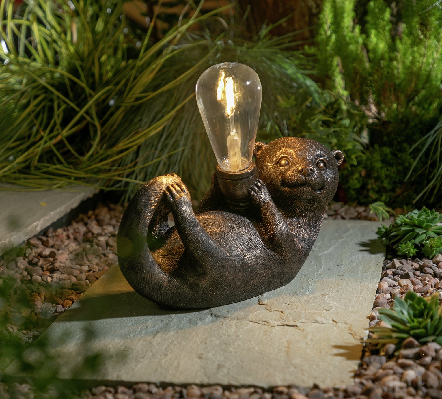 Argos Home Otter with Warm White Solar Bulb