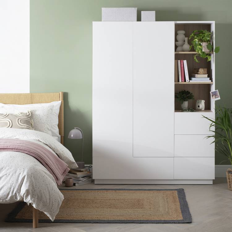 Habitat Skandi 2 Door 4 Drawer Open Wardrobe - White 0