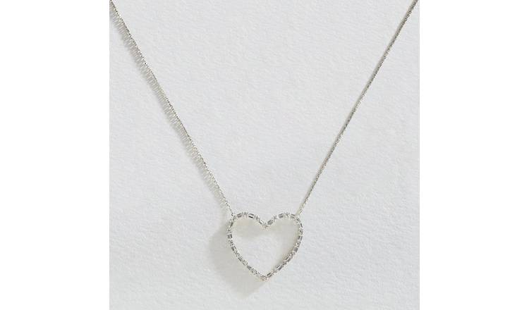 Revere Sterling Silver Cubic Zirconia Heart Pendant Necklace