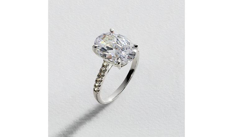 Silver hot sale solitaire ring