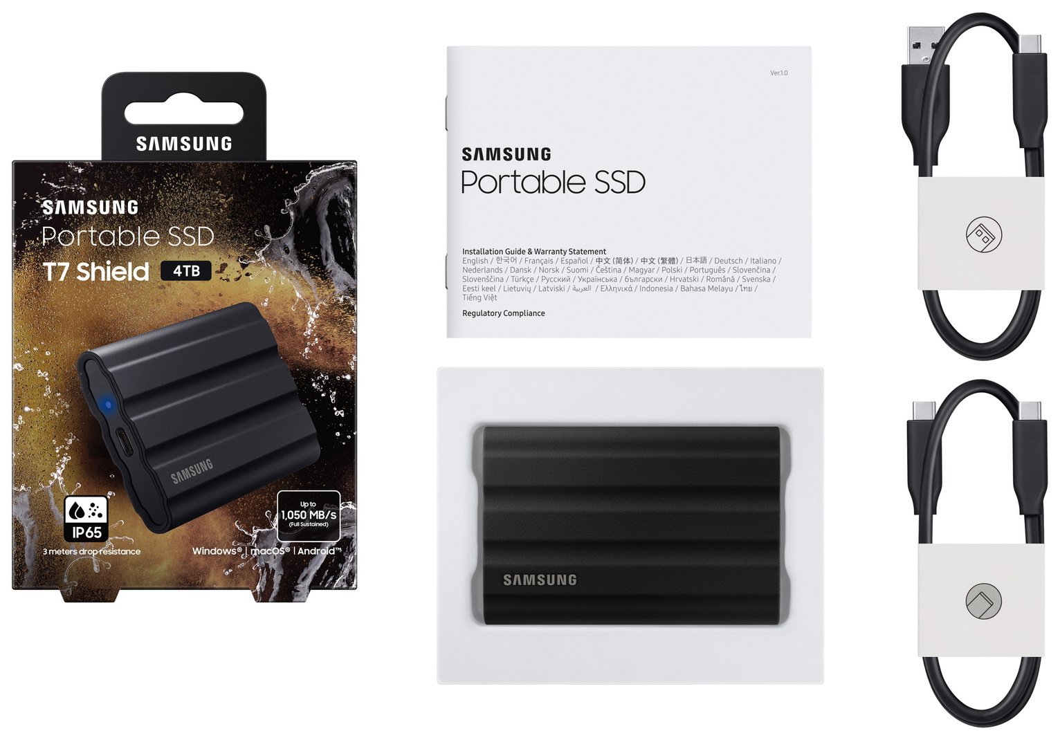 Buy Samsung T7 Shield USB 3.2 4TB Portable SSD - Black | External