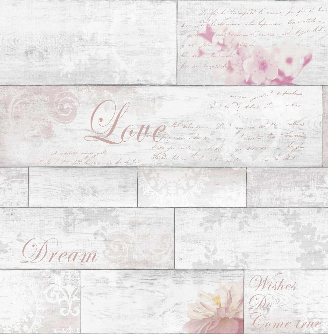 Fresco Decorative Plank Blush Wallpaper