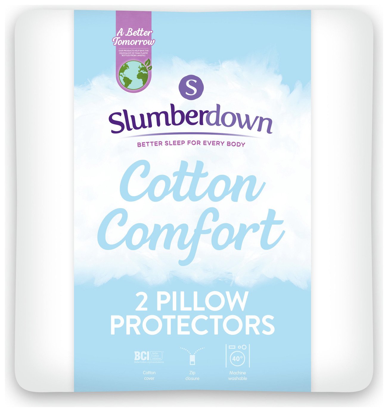 Slumberdown Cotton Comfort Pillow Protectors - Pack of 2