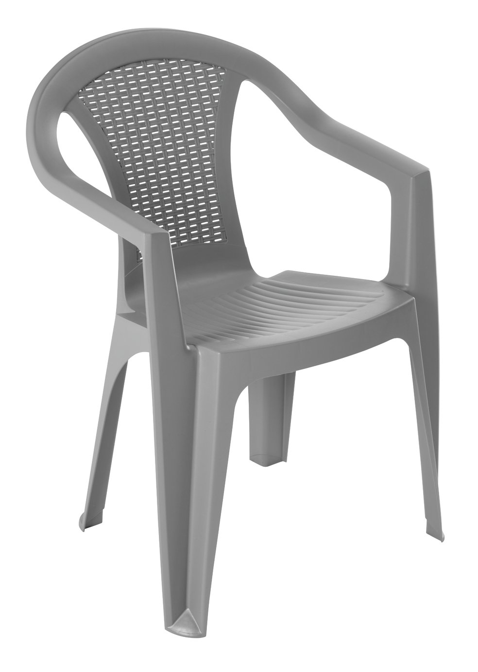 Argos Home Resin Rattan Effect Stacking Garden Chair - Grey