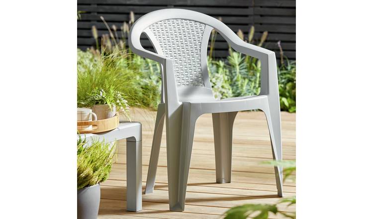 Argos Home Rattan Effect Stacking Chair - Grey 0