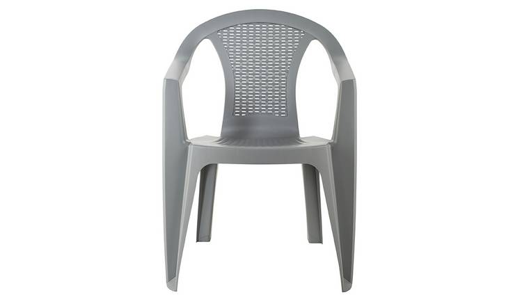 Buy Argos Home Rattan Effect Stacking Chair - Grey | Garden chairs and