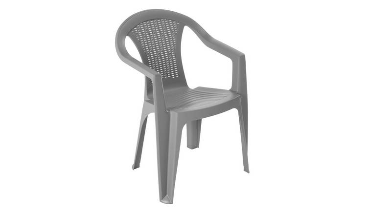 Buy Argos Home Rattan Effect Stacking Chair - Grey | Garden chairs and