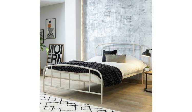 Argos white store metal bed