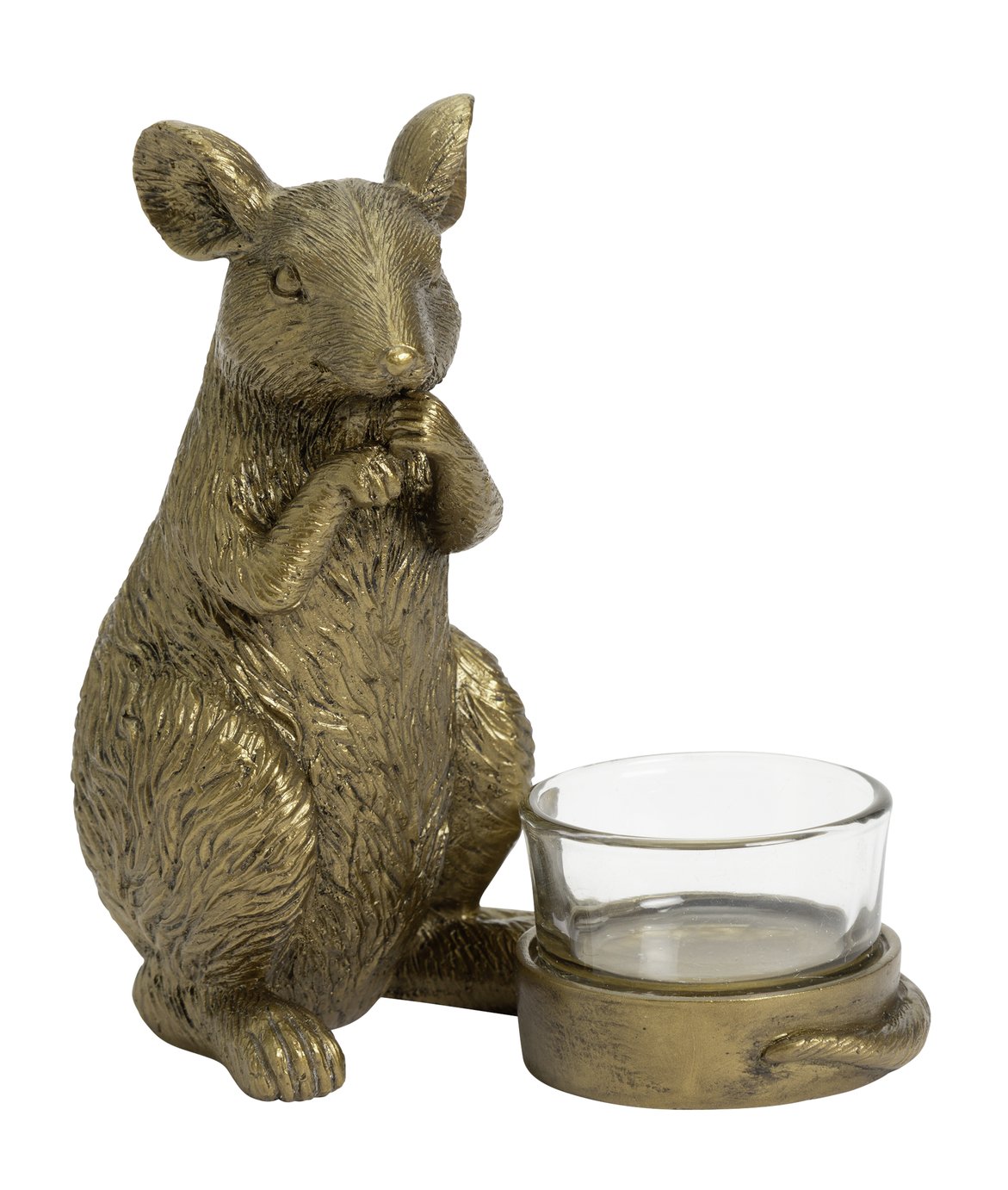 Argos Home Standing Mouse Tealight Holder - Gold