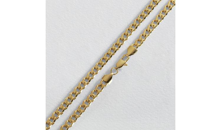 Revere Gold Coloured Stainless Steel Curb Chain Necklace