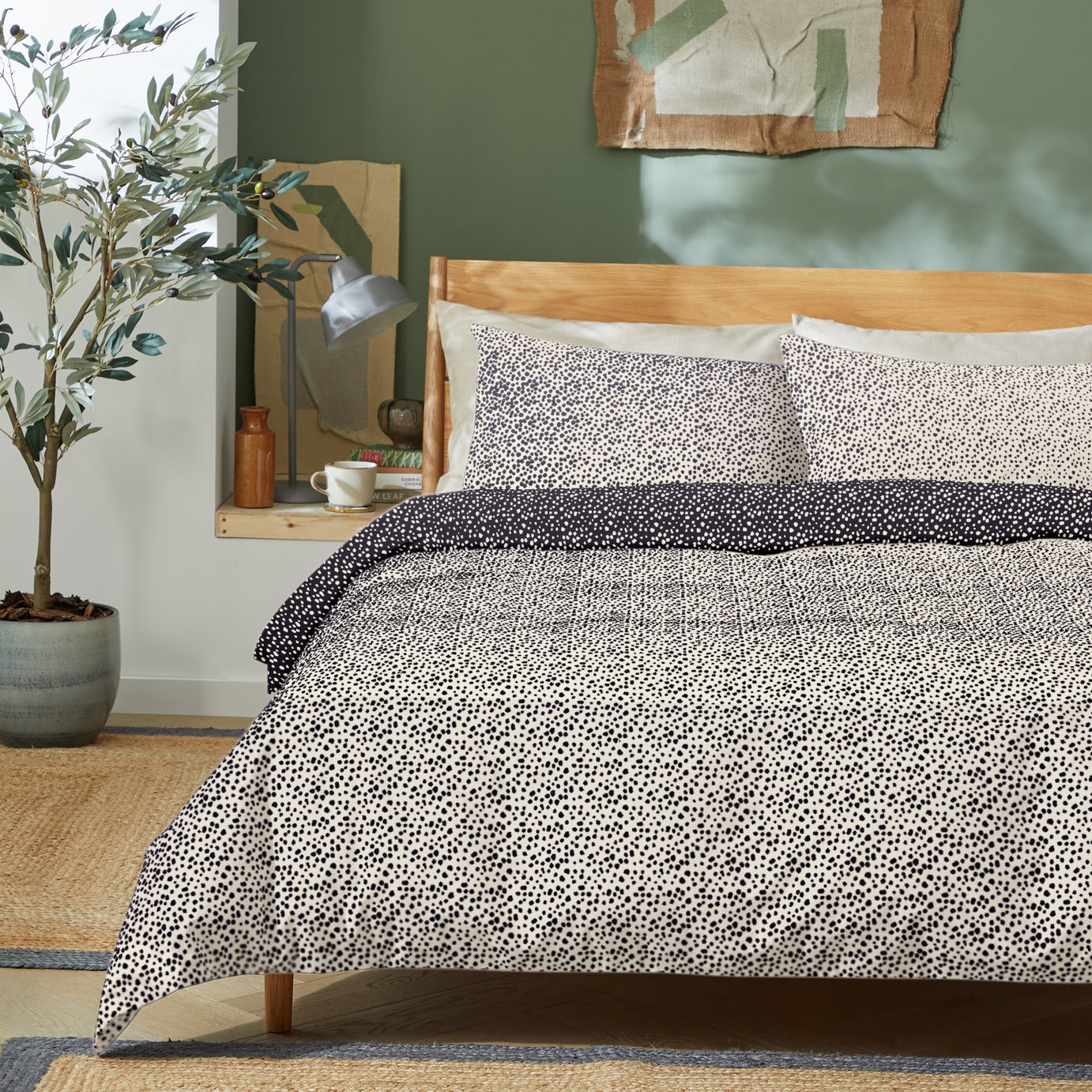 Habitat Spot Print Navy Bedding Set - Double