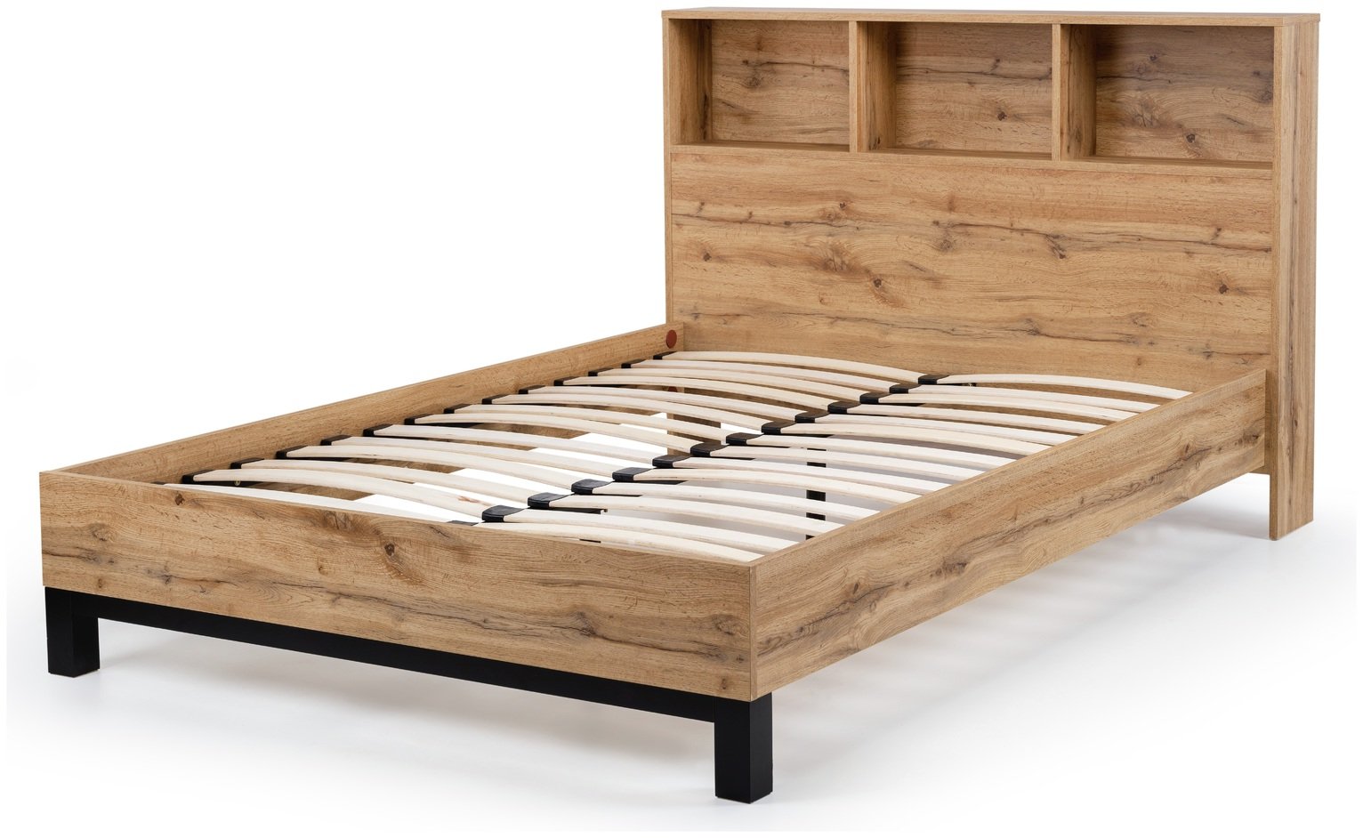 Julian Bowen Bali Kingsize Bookcase Headboard Bed Frame- Oak