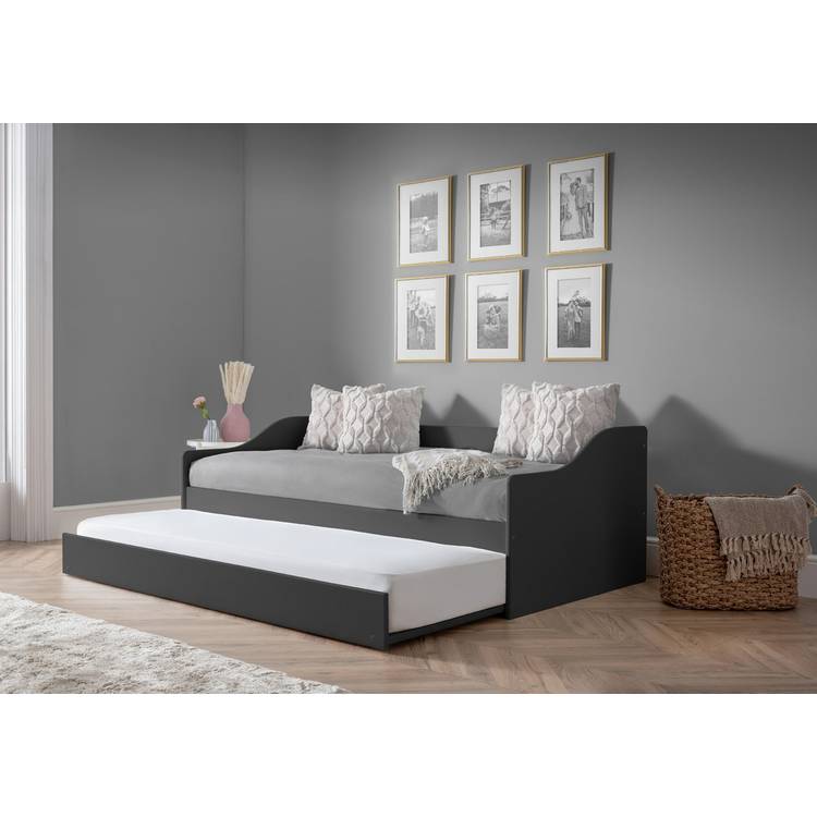 Julian Bowen Elba Wooden Day Bed with Trundle - Black 0