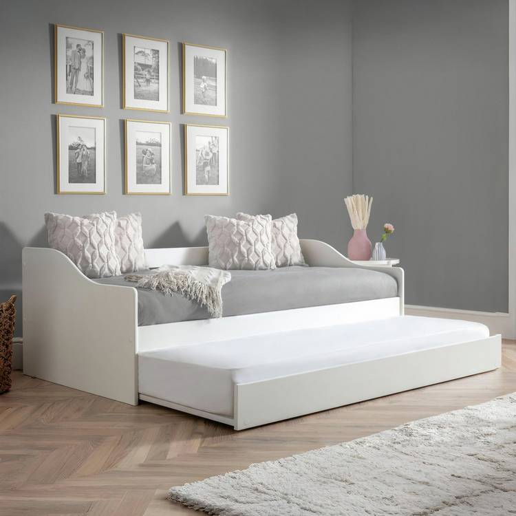 Julian Bowen Elba Wooden Day Bed with Trundle - White 0