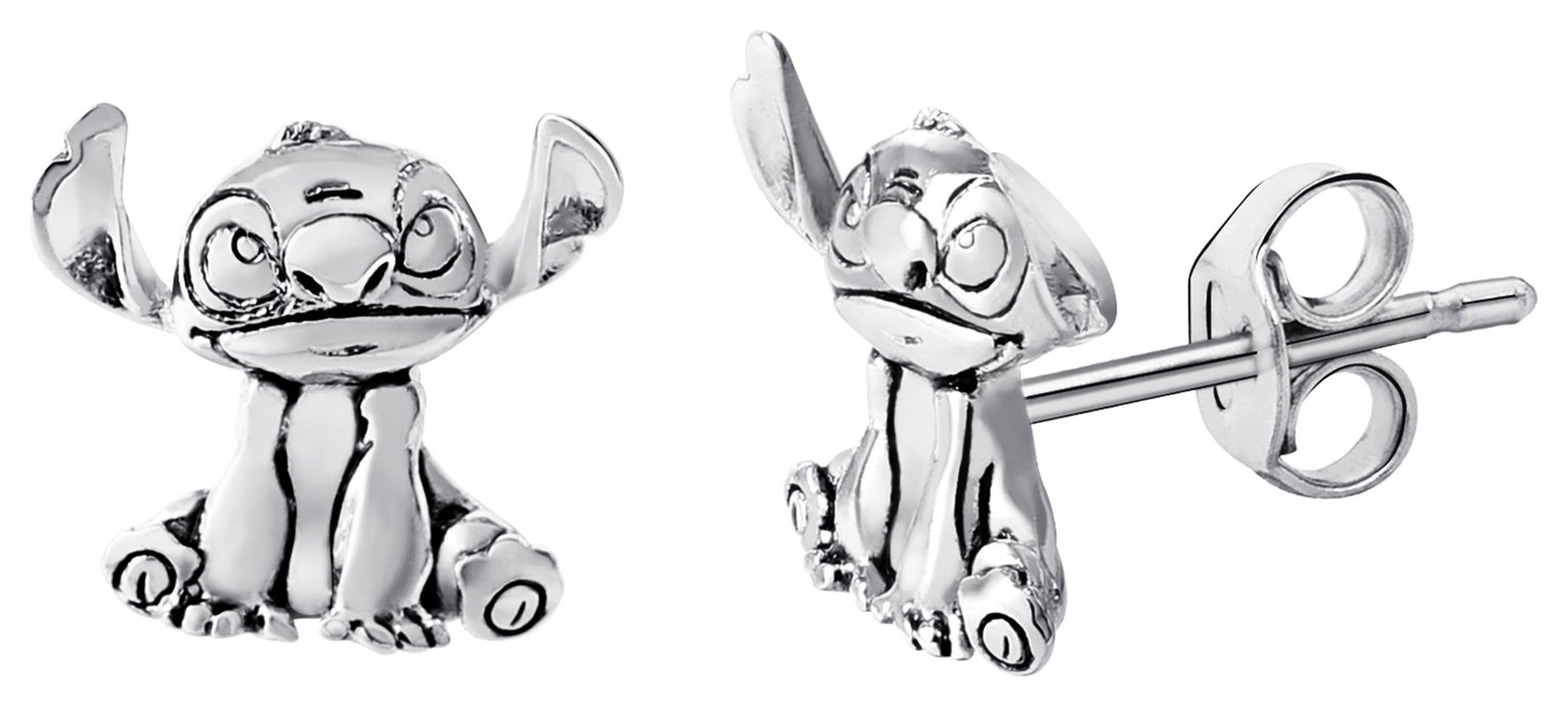 Disney Silver Coloured Lilo and Stitch Stud Earrings