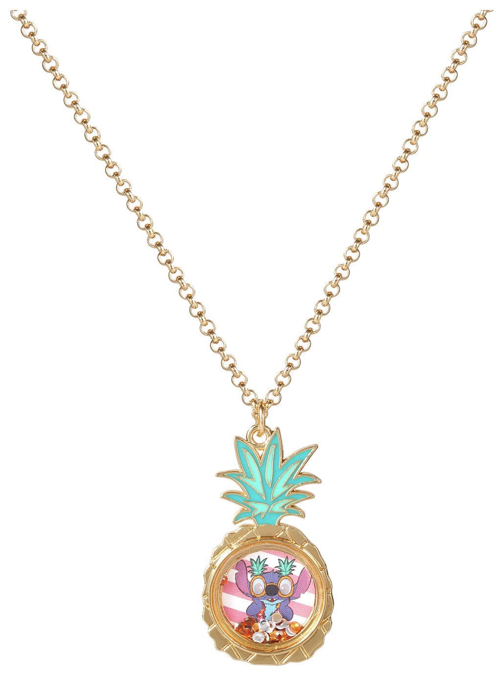 Disney Gold Coloured Lilo and Stitch Pendant Necklace