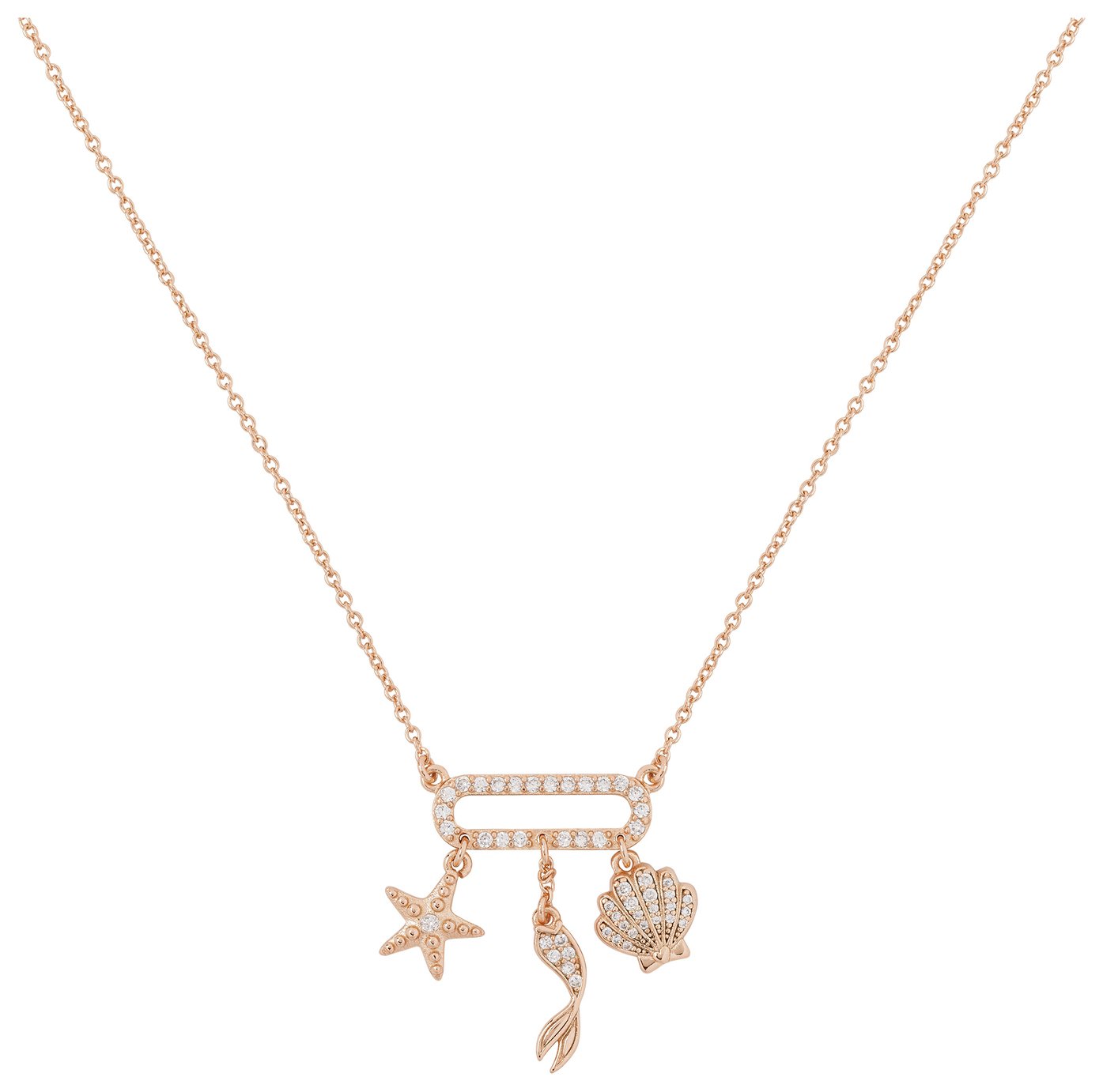 Disney Rose Gold Plated Silver The Little Mermaid Necklace